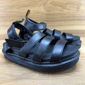 Dr.Martens Blaire Women Size 8 EU 39 Black Chunky Sandals Strappy Ankle Strap